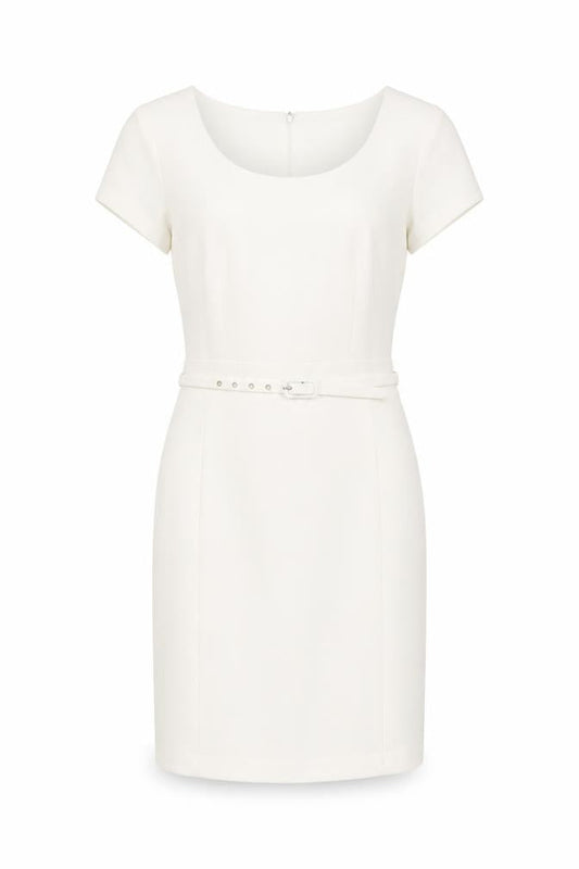 Savoir Women's Ivory Belted Sheath Dress - Size 14