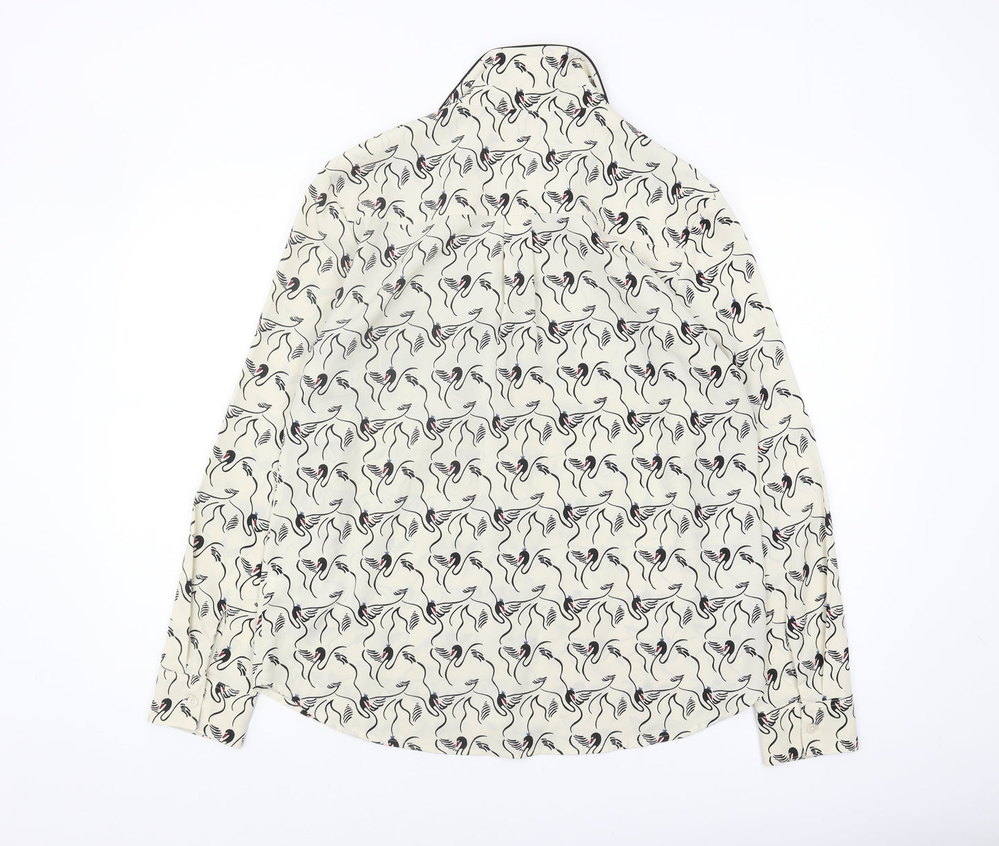 Next Women's White Animal Print Button-Up Shirt UK 14