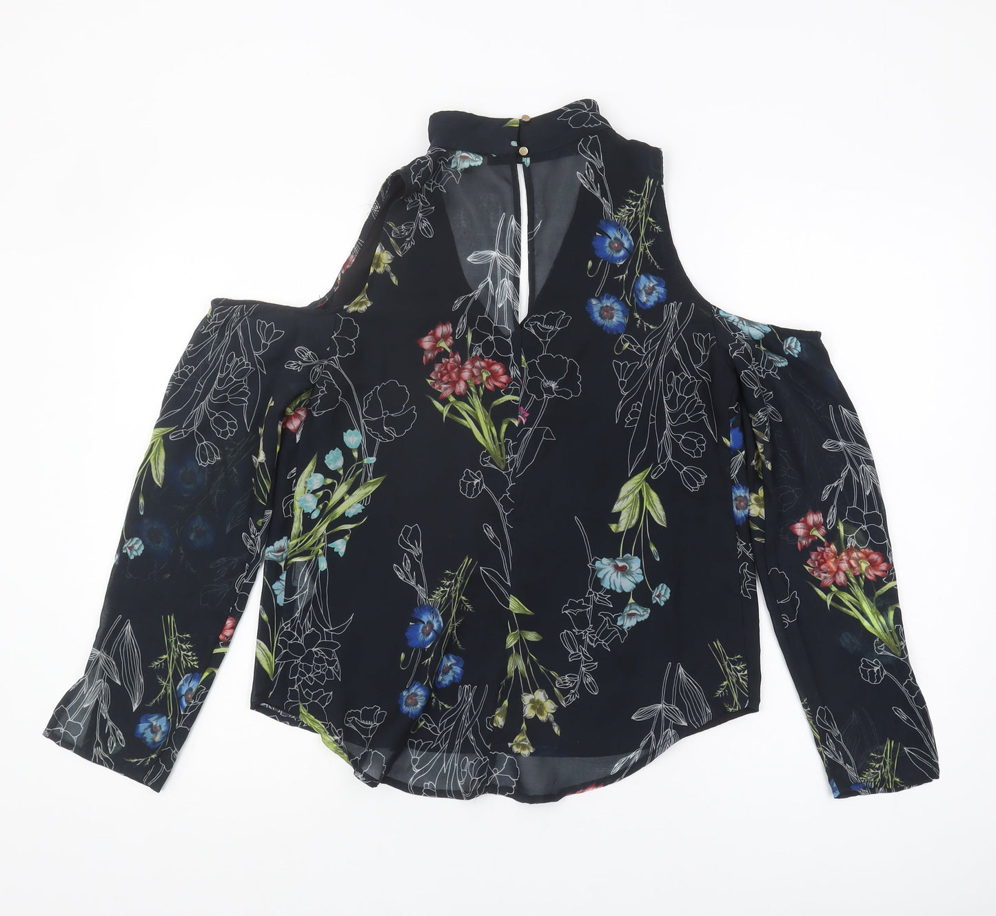 River Island Women's Black Floral Blouse Size 10