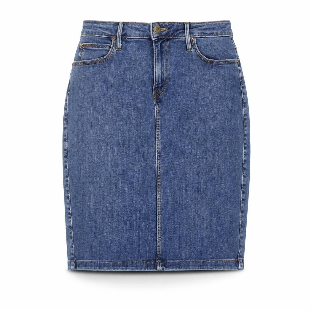 Lee Women's Blue Denim Pencil Skirt - Size 10
