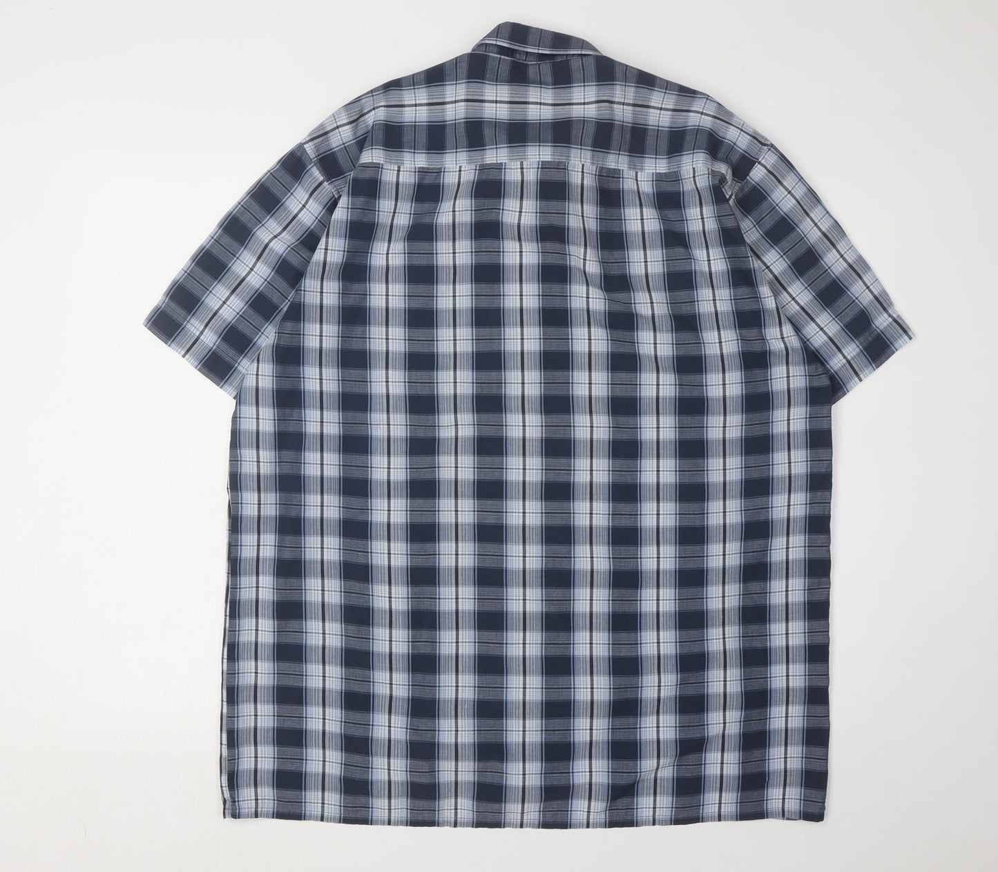 Champion Men's Blue Plaid Short Sleeve Shirt L