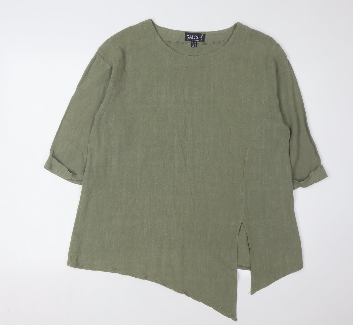 Saloos Women's Green 3/4 Sleeve Top Size 12