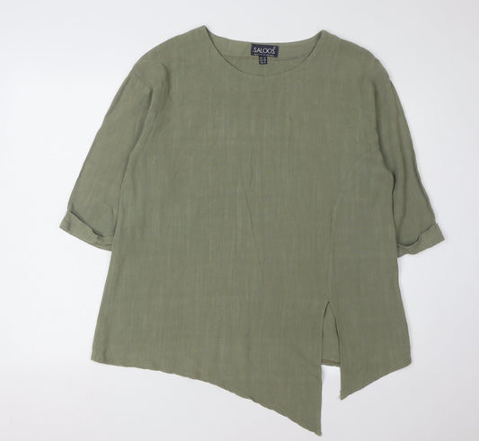 Saloos Women's Green 3/4 Sleeve Top Size 12