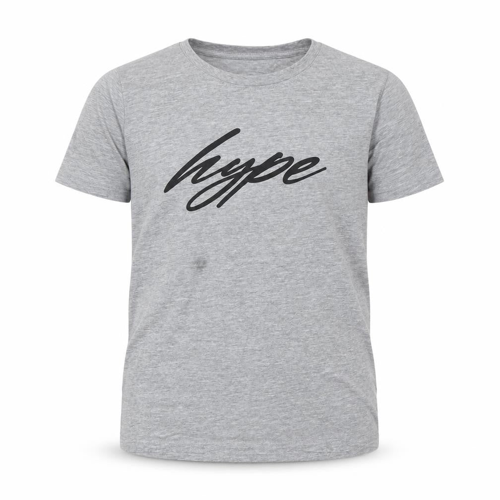 Hype Boys Grey Graphic Logo T-Shirt 13 Years Casual Style