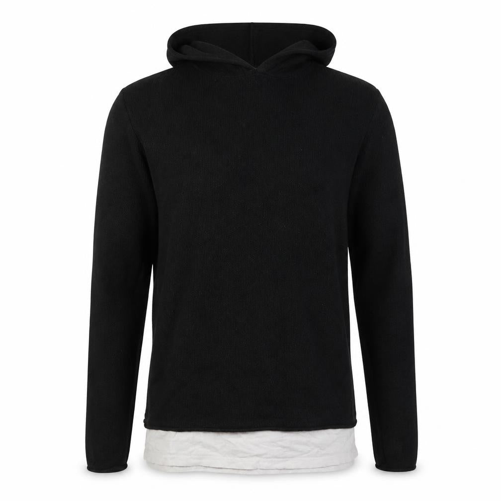 River Island Men's Black Hooded Pullover Jumper M
