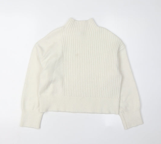 River Island Women's White High Neck Pullover Jumper XS