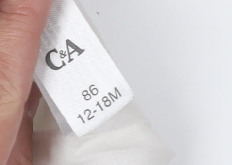 C&A Unisex Baby White Floral A-Line Dress 12-18 Months