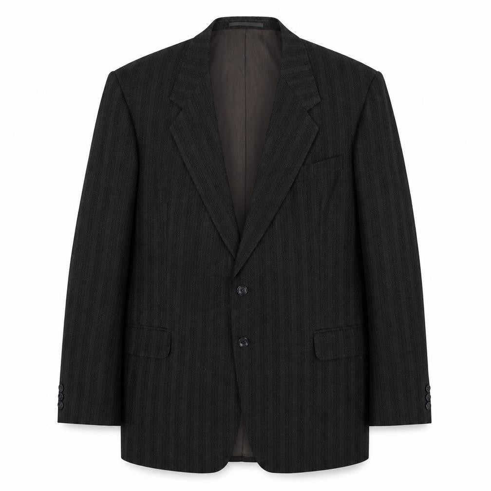 BOSS Men's Grey Striped Suit Jacket 44 Regular
