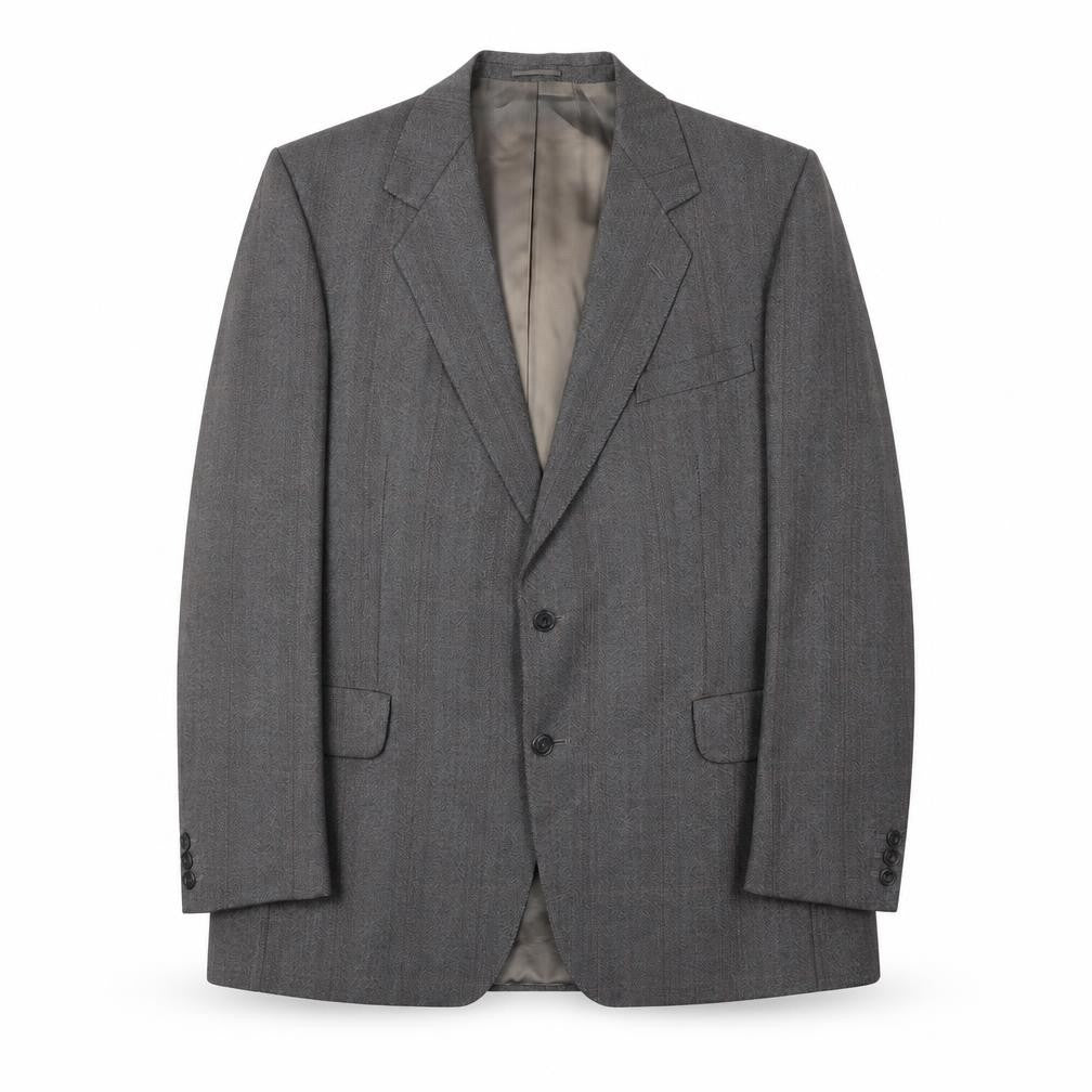 Magee Men's Grey Wool Blazer, Size 44R, Classic Style