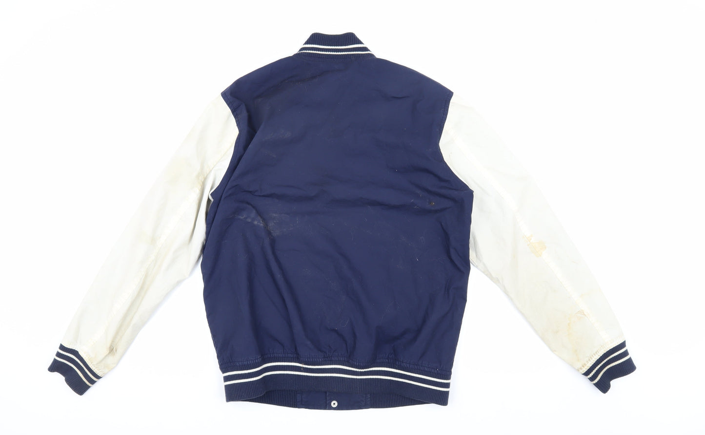Global Work Men's Blue Varsity Jacket, M, Casual