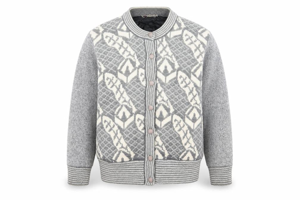 Fragrance Collection Men's Grey Geometric Wool Jacket M
