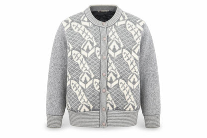 Fragrance Collection Men's Grey Geometric Wool Jacket M