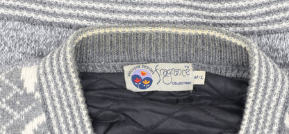 Fragrance Collection Men's Grey Geometric Wool Jacket M