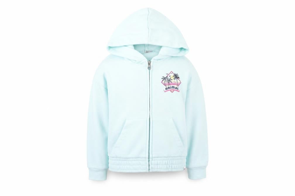 Animal Girls Blue Basic Hooded Jacket 5-6 Years