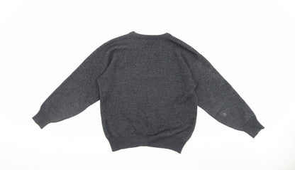 Wolsey Womens Grey Striped Wool Pullover Jumper, Size 12