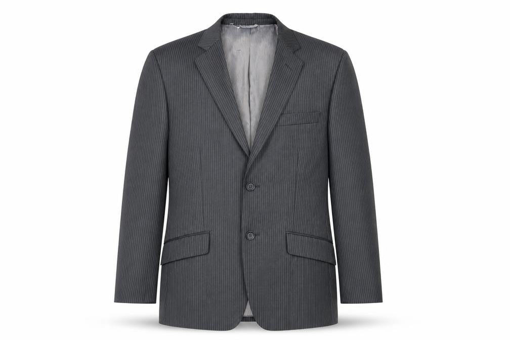Burton Men's Grey Striped Tailored Suit Jacket 36S