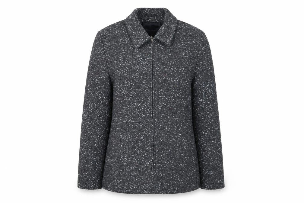 Windsmoor Women's Grey Wool Tweed Mid-Length Coat