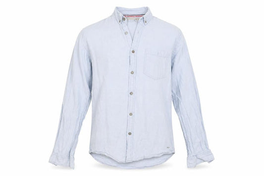iSolid Men's Blue Long Sleeve Button-Up Shirt - L