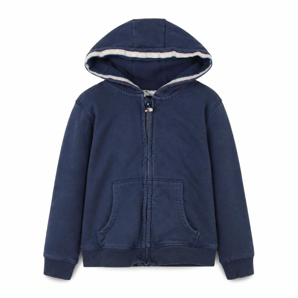 Marks & Spencer Girls Blue Hoodie Size 7 Full Zip
