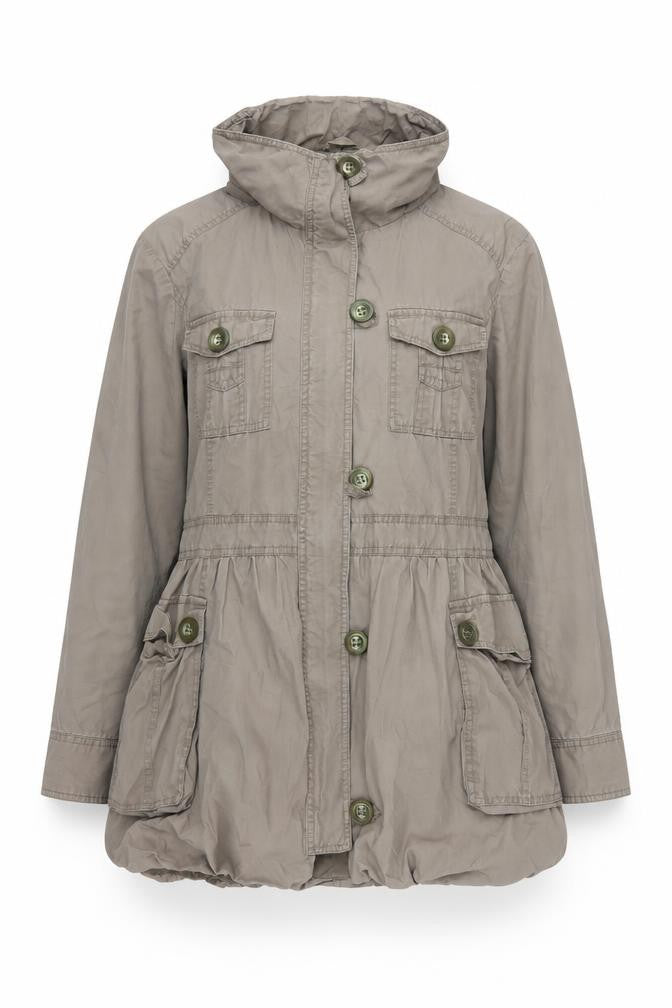 Ernie Women's Brown Military Hooded Jacket Size 16