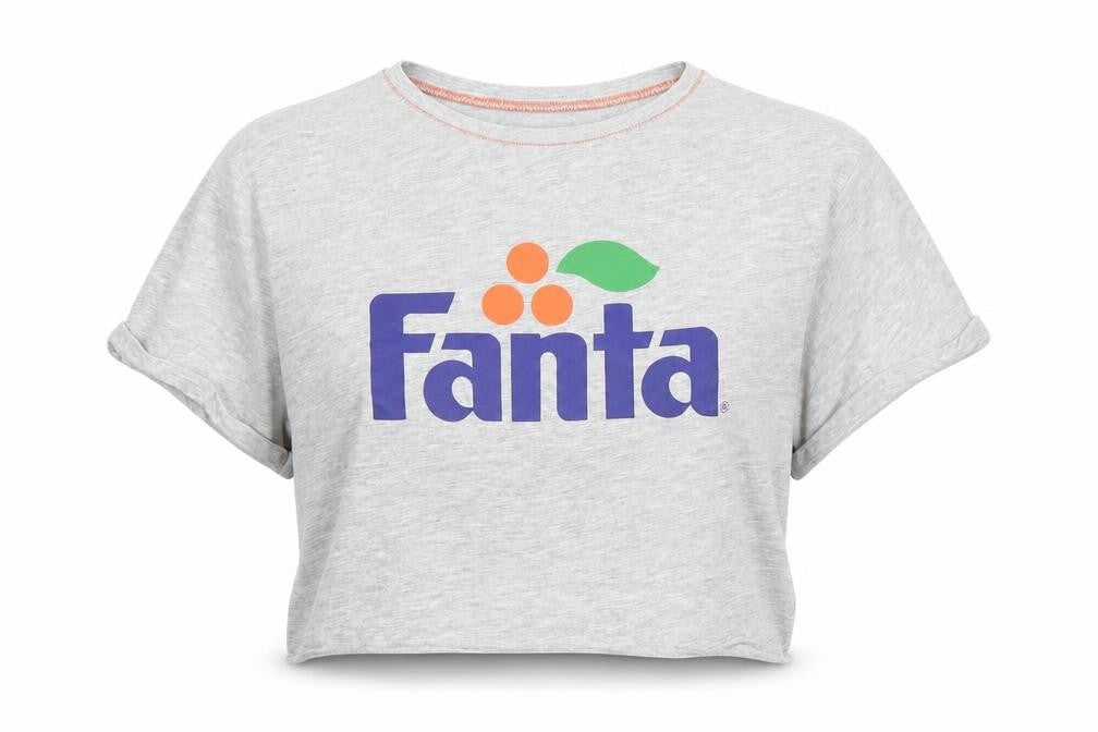 Coca-Cola Women's Grey Cropped T-Shirt Size 12