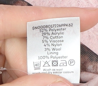 Bonmarché Women's Pink Mid-Length Coat Size 14