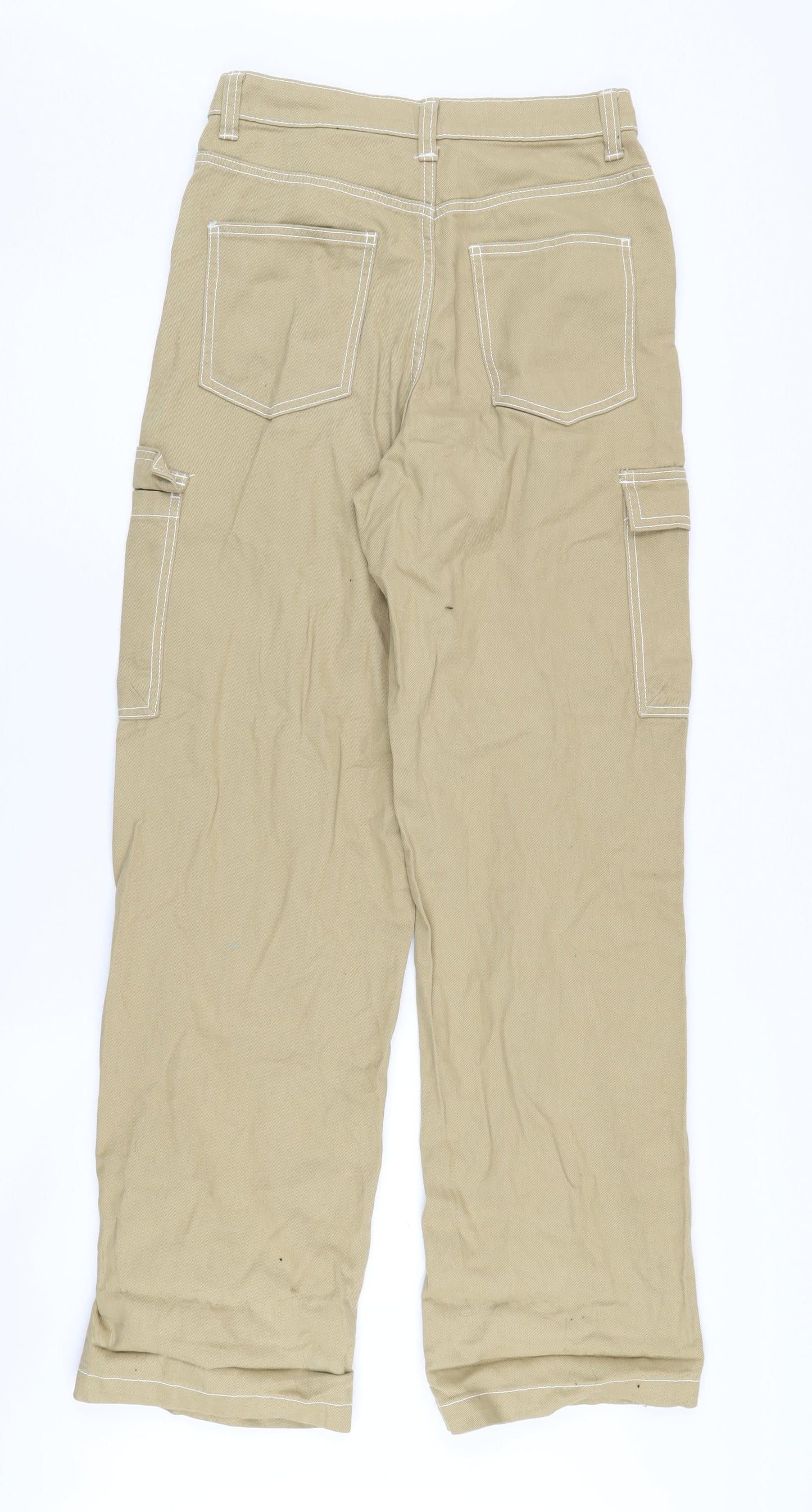 H&M Women Beige Cargo Trousers Size 6, Casual Style