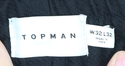 Topman Men's Black Jogger Trousers Size 32