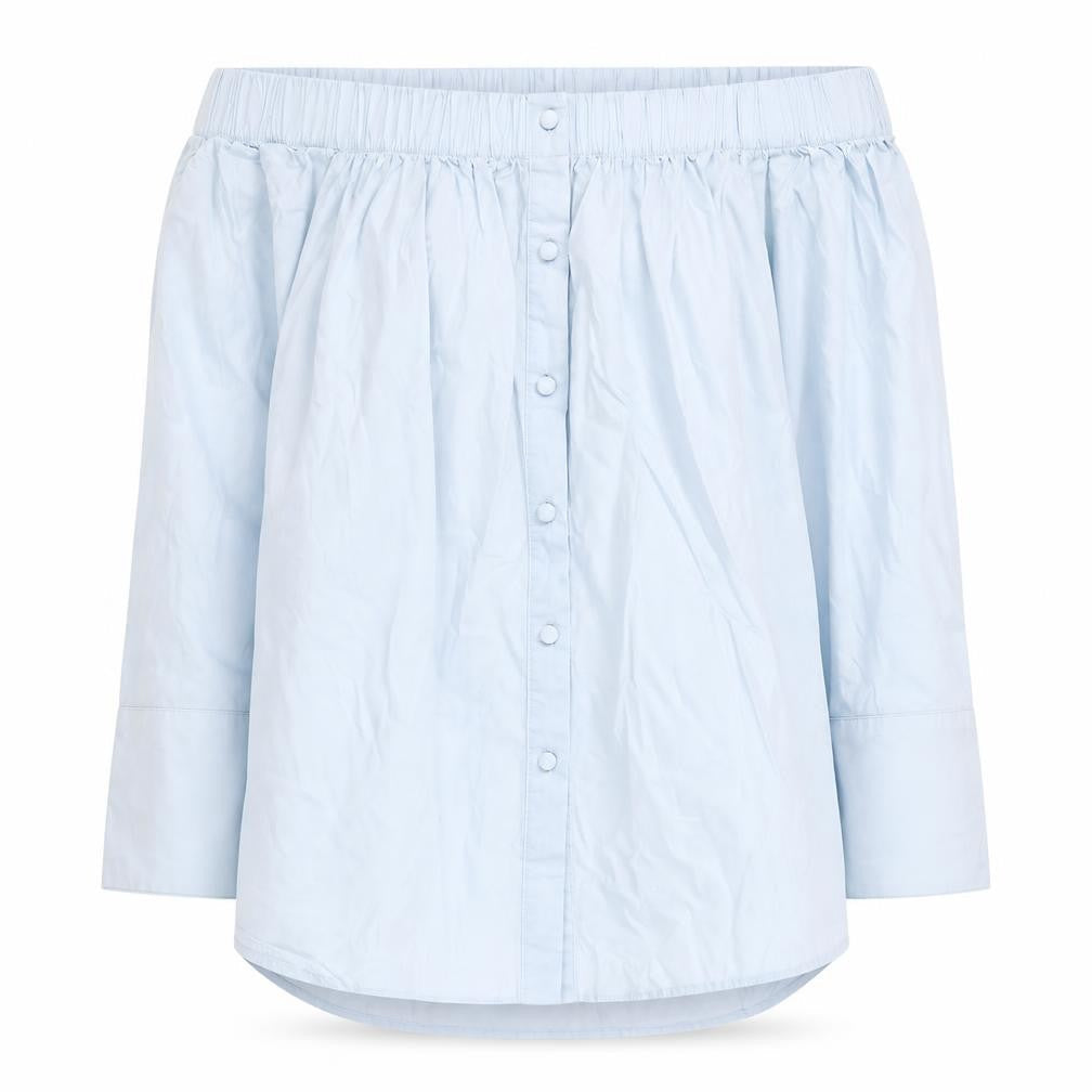 River Island Women's Blue Button-Up Shirt - Size 8