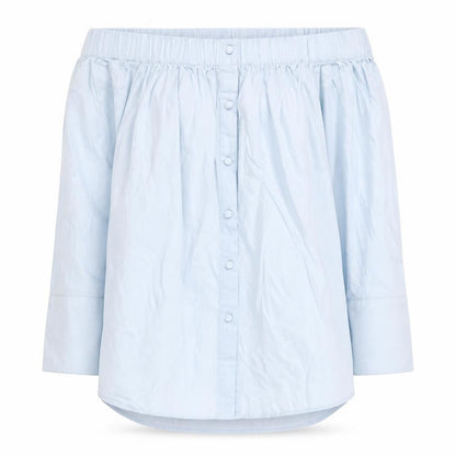 River Island Women's Blue Button-Up Shirt - Size 8