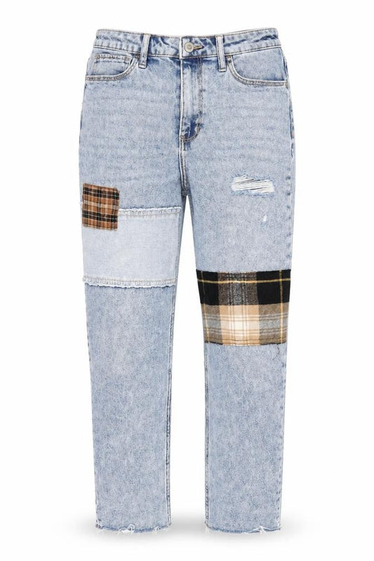 Hollister Women's Blue Mom Jeans, Size 3R, High-Rise, Distressed
