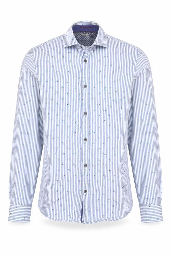 Ted Baker Men's Blue Striped Button-Up Shirt M