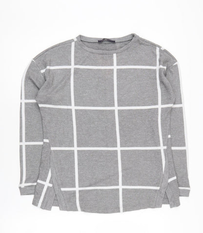 Marks & Spencer Grey Check Pullover Jumper Women Size 10