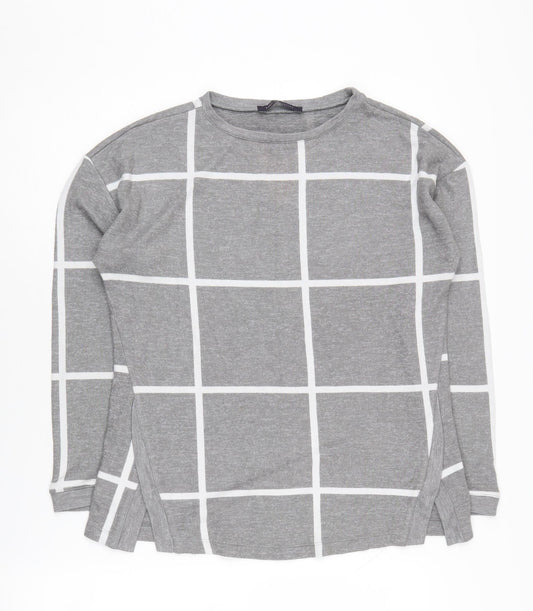 Marks and Spencer Grey Check Pullover Jumper Women Size 10