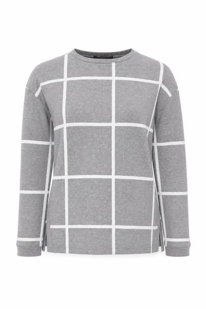 Marks & Spencer Grey Check Pullover Jumper Women Size 10