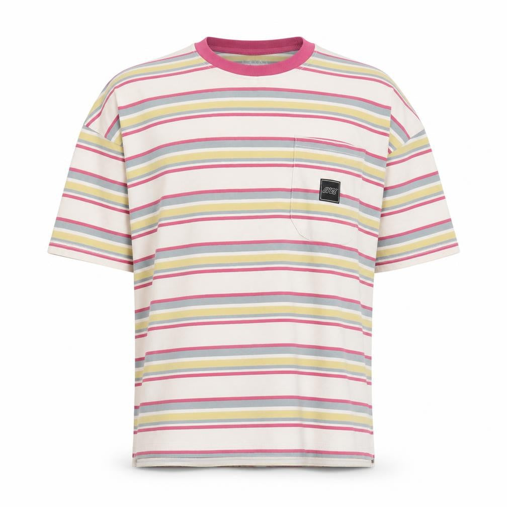 boohooMAN Men's Multicoloured Striped T-Shirt M