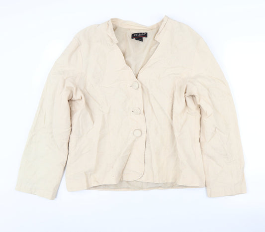 N.Y. Apparel Beige Linen Blazer Women's XL