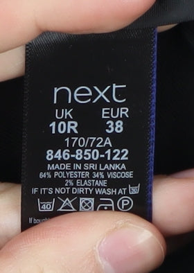 Next Women's Black Regular Fit Trousers Size 10R