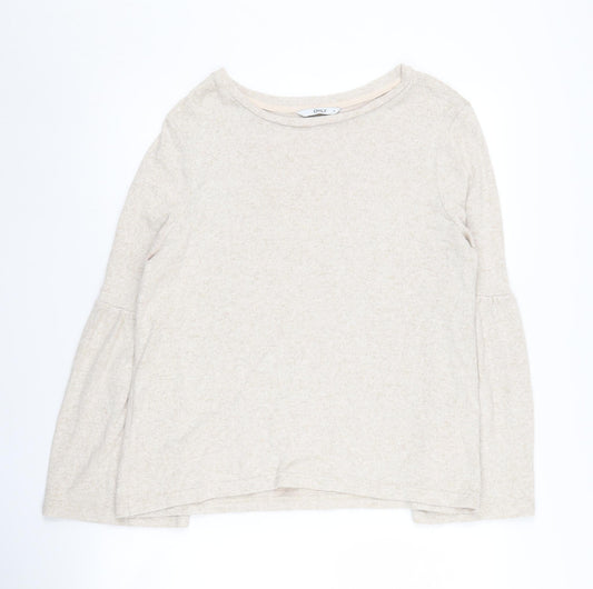 Only Women's Beige Jumper M Crew Neck Knit Casual