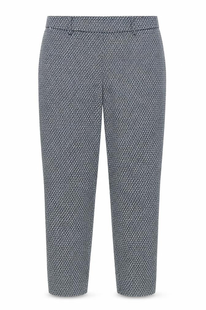 H&M Women's Geometric Blue Cropped Trousers Size 10