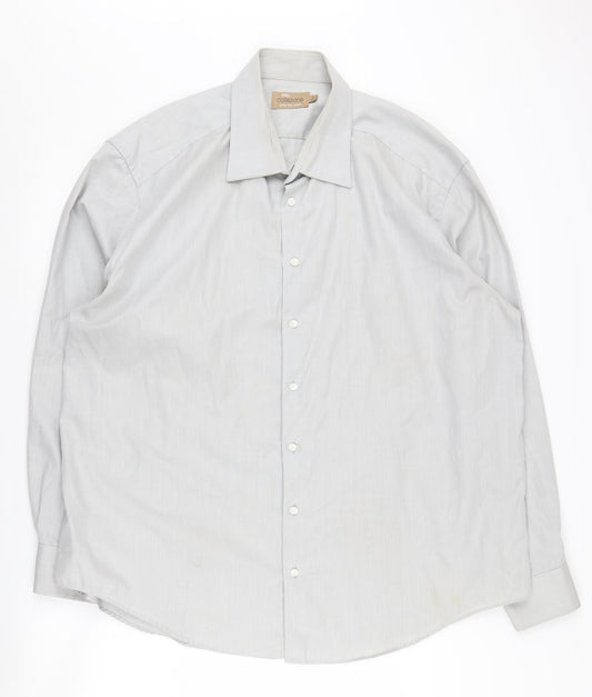 Marks and Spencer Men's Grey Herringbone Shirt 47