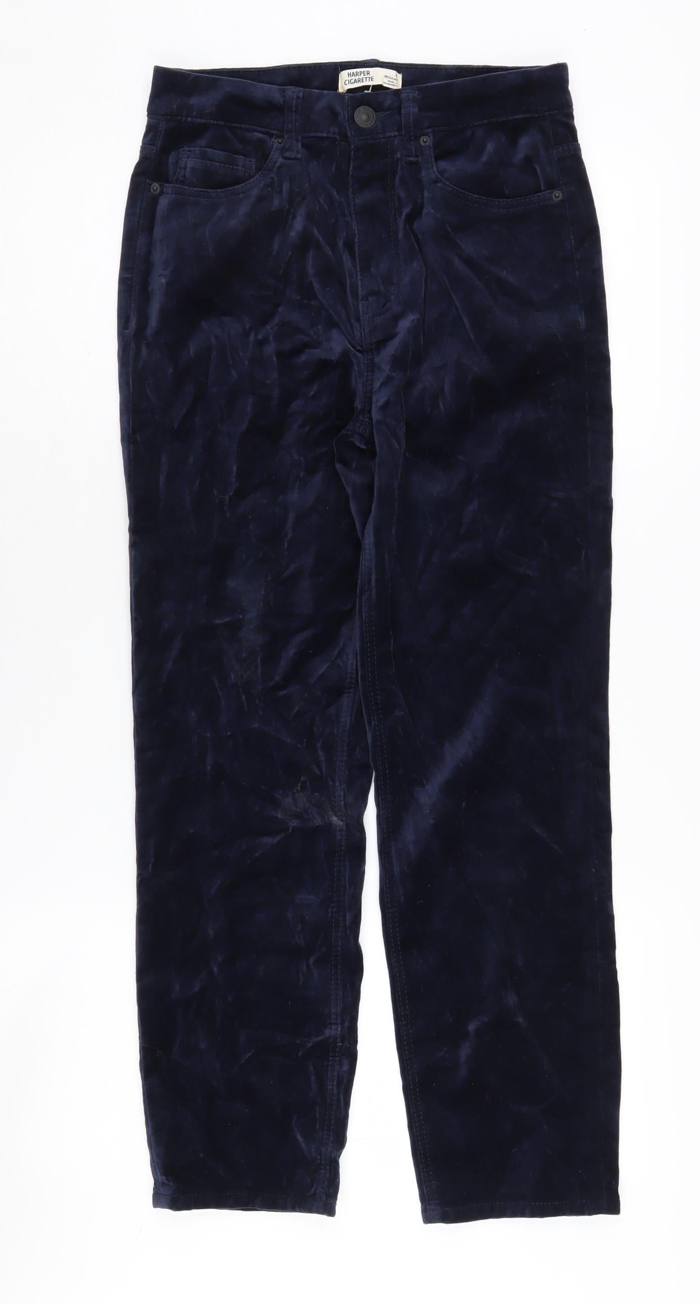Marks and Spencer Women's Blue Cigarette Trousers Size 6