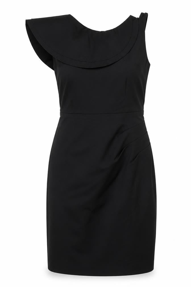 Lipsy Women's Black One Shoulder Sheath Dress UK 10