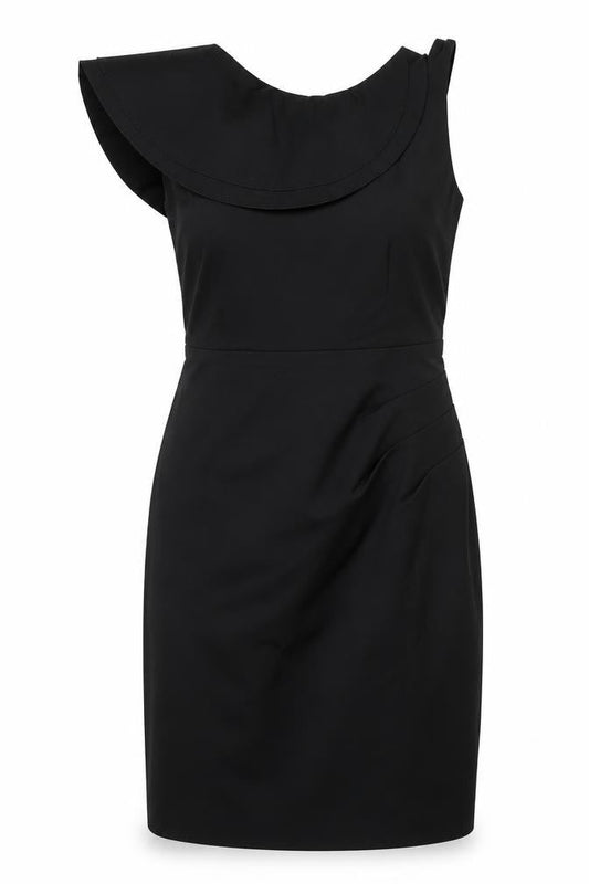 Lipsy Women's Black One Shoulder Sheath Dress UK 10