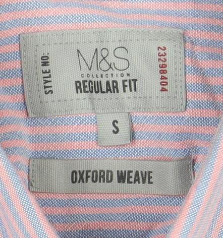Marks and Spencer Men's Striped Shirt, Multicoloured, S