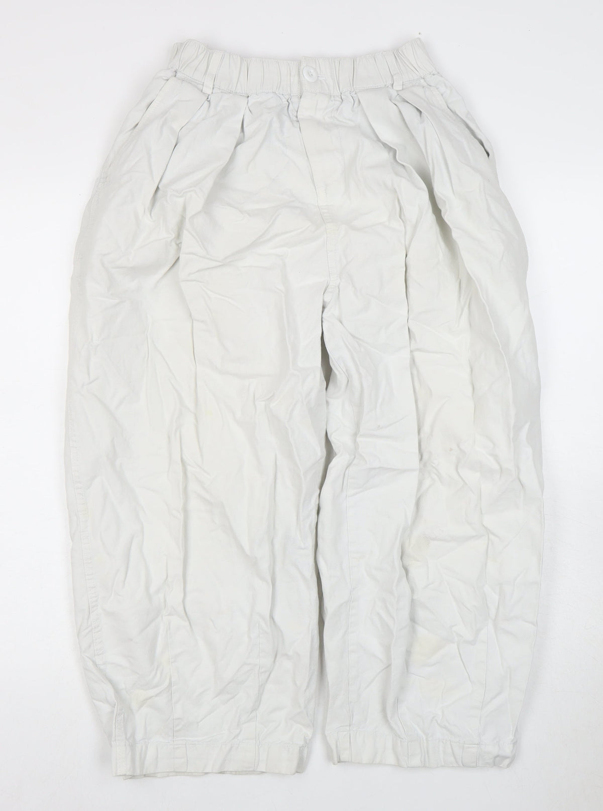 Oreta Women's White Cotton Trousers Size L