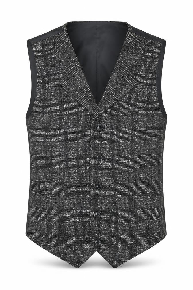 C&A Men's Grey Check Waistcoat, Size 40R