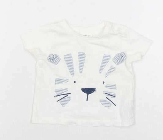 Next Unisex Baby White Lion T-Shirt 3-6 Months
