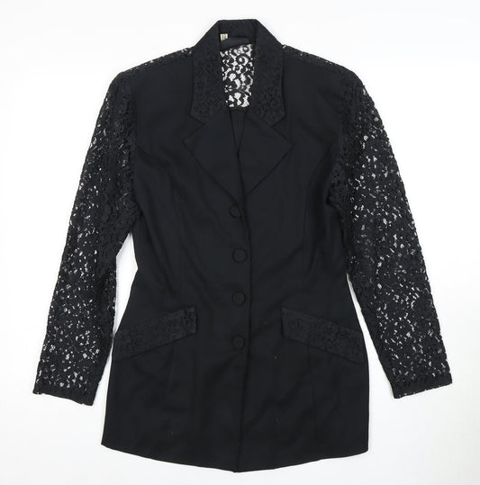 Ego Women's Black Lace Suit Jacket Size 10