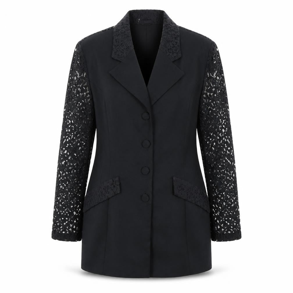Ego Women's Black Lace Suit Jacket Size 10
